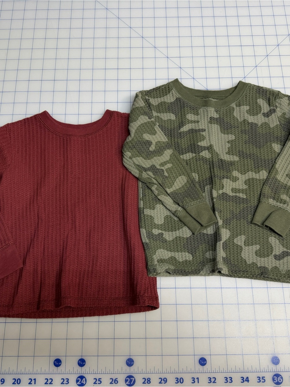 (2) Boys 3T Thermal Ribbed Shirts Long Sleeves